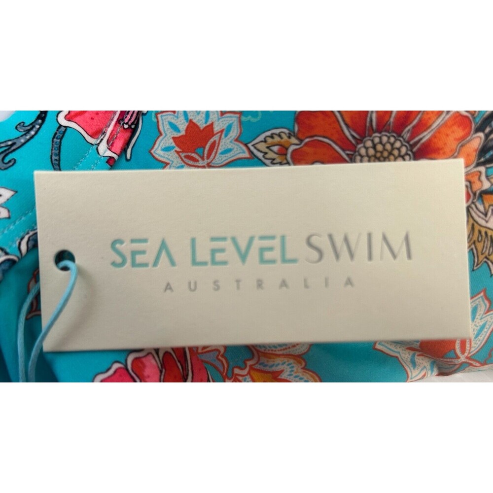 NWT Sea Level Swim Dominica Tri Bra Bikini Swim Top With Luminous Trim Aqua 10 - Picture 9 of 13